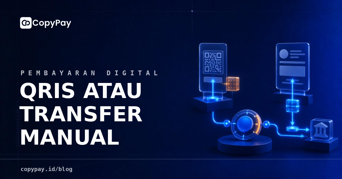 Kode QR di meja kasir bersanding dengan nomor rekening