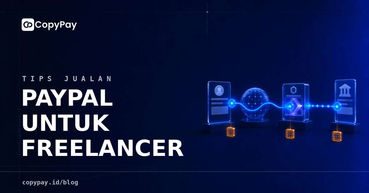 Laptop freelancer menampilkan notifikasi pembayaran masuk dari luar negeri