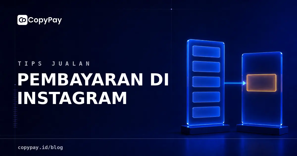 Ilustrasi dua panel kaca biru menyala, blok pesan kosong di panel kiri dan satu kartu oranye di panel kanan